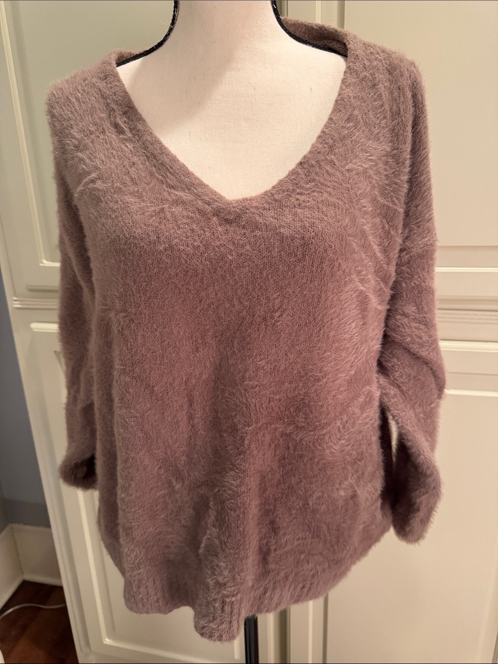 Old Navy Plush V-Neck Sweater in brown
